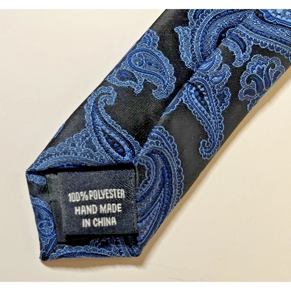Platinum Designs Men's Blue Paisley Silk Blend Necktie‎ Formal Business